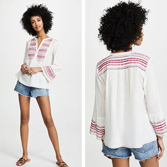 Velvet by Graham & Spencer Zaley Cotton Blouse szL - Picture 3 of 15